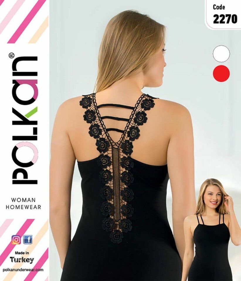 Polkan 2270 Sırtı Güpürlü Bayan Atlet