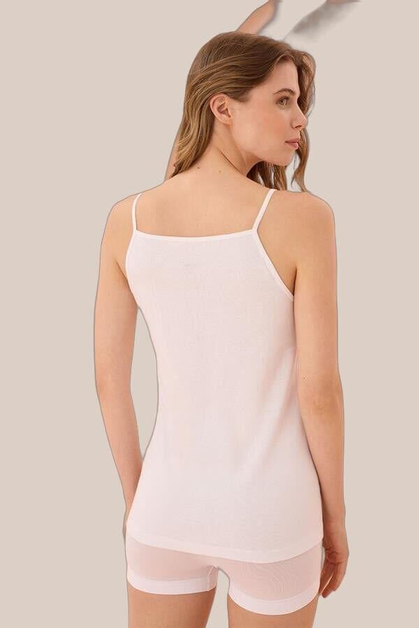 Arias Closet İp Askılı Beyaz Ribana Atlet