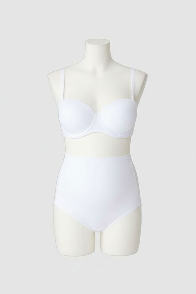 Pamuk ve Modal Kumaş Yüksek Bel Beyaz Hamile Külodu