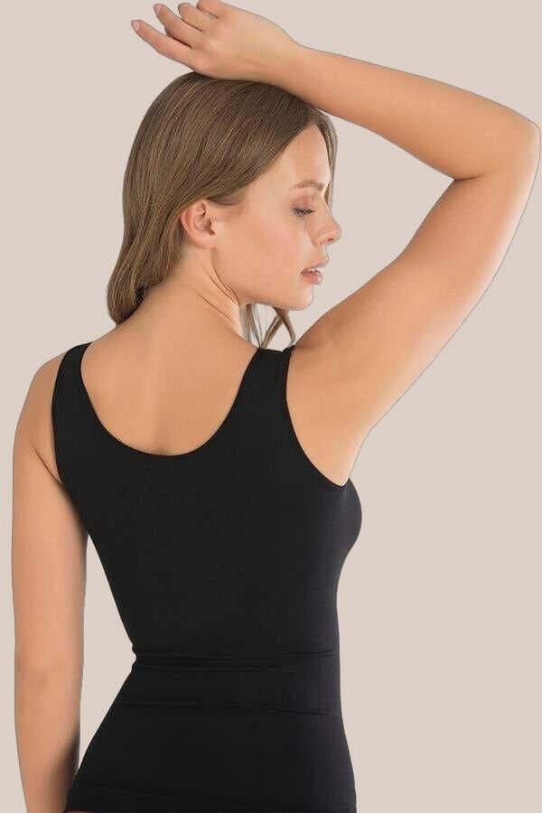 Arias Closet Geniş Askılı Siyah Ribana Atlet