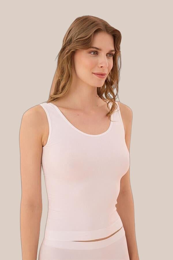 Arias Closet Geniş Askılı Beyaz Ribana Atlet