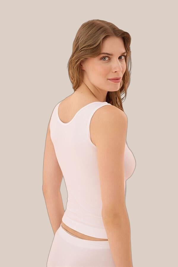 Arias Closet Geniş Askılı Beyaz Ribana Atlet