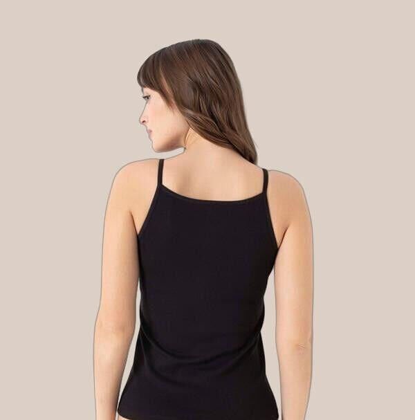 Arias Closet Likralı Pamuklu İp Askılı Siyah Atlet