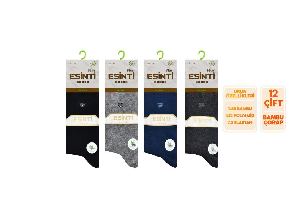 Esinti 25-4 Dikişsiz Kokulu Erkek Bambu Soket 12'li