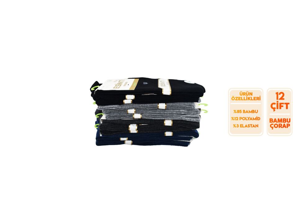 Esinti 25-4 Dikişsiz Kokulu Erkek Bambu Soket 12'li