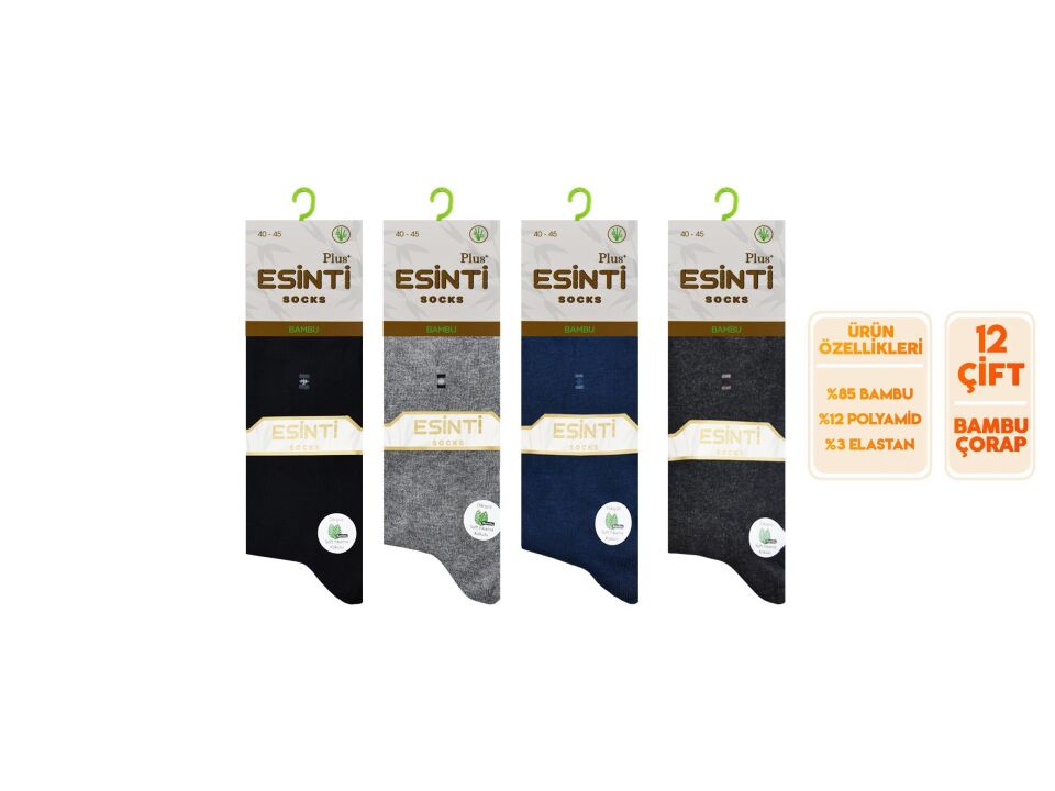 Esinti 25-6 Dikişsiz Kokulu Erkek Bambu Soket 12'li