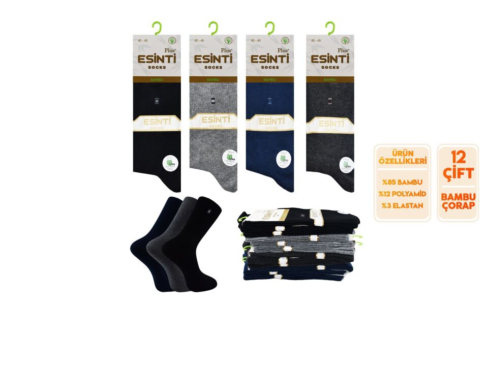 Esinti 25-6 Dikişsiz Kokulu Erkek Bambu Soket 12'li