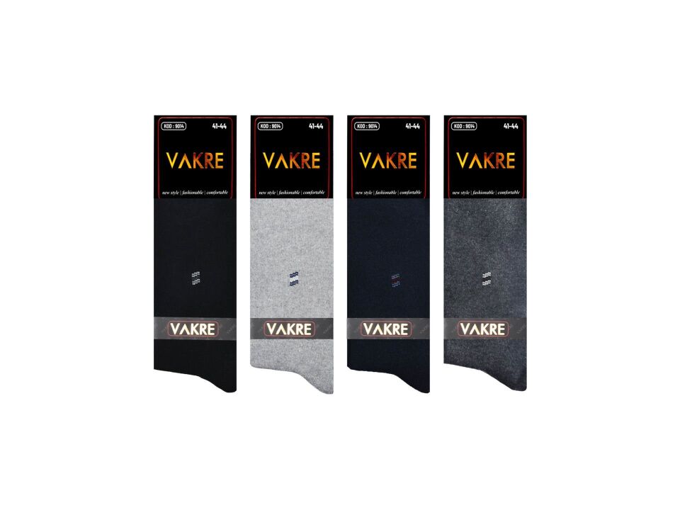 Vakre 9014-22 Erkek Penye Likralı Çorap 12'li