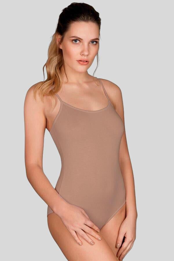 Kadın Pamuklu Alttan Çıtçıtlı İp Askılı Badi