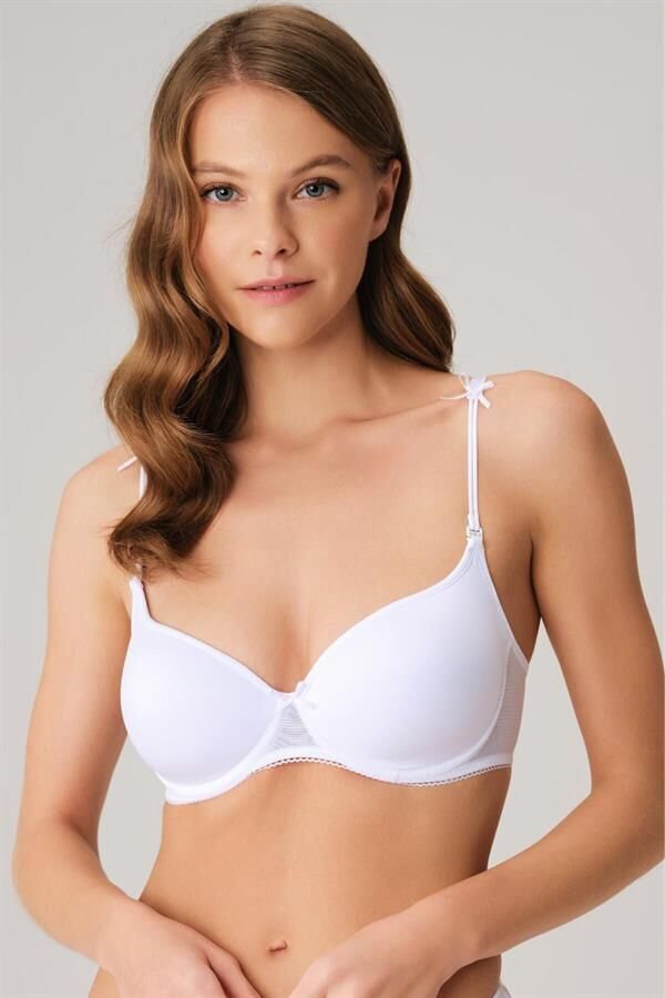 Kadın Balenli Desteksiz Dolgusuz Askıları Çıkabilen Yumuşak Süngerli Günlük Klasik T-Shirt Sütyeni