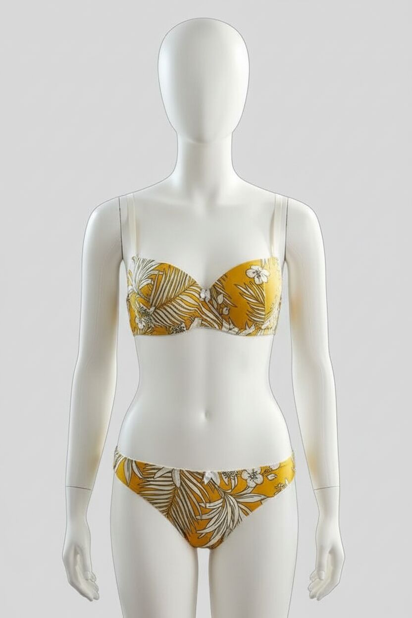 Arias Closet Viskon Balenli Destekli Dolgulu Çiçek Baskılı Sütyen ve Slip Takım