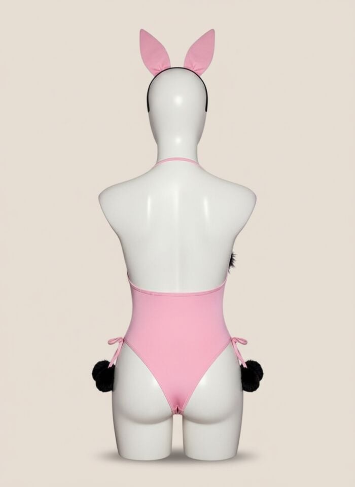 Arias Closet Pembe Siyah Ponponlu Fantezi Tavşan Kostümü