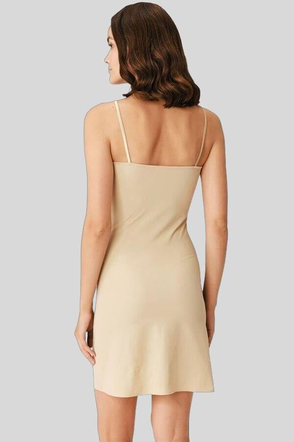 Kadın Mikropolyamid Kumaşlı İnce İp Askılı Kısa Elbise Altı Kombinezon