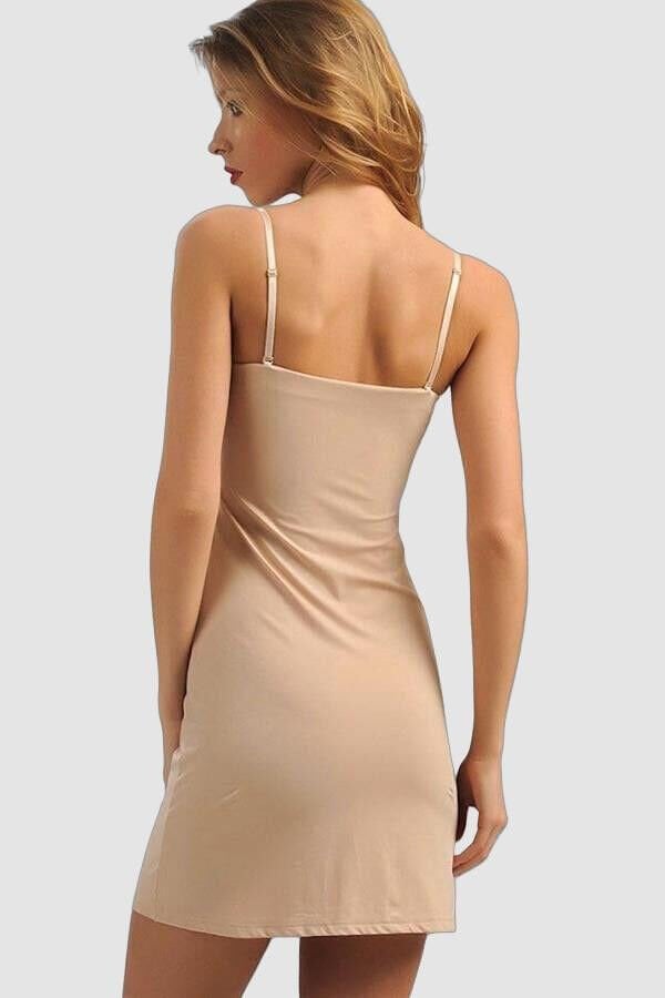 Mikropolyamid Kumaşlı Askıları Çıkabilen Straplez Kısa Elbise Altı Kombinezon