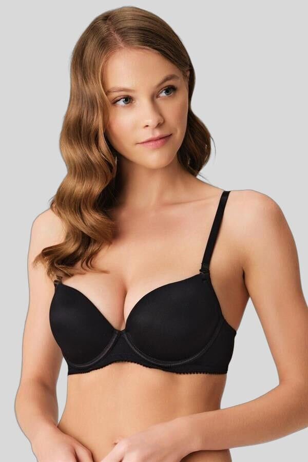 Kadın Balenli Extra Destekli Dolgulu Askıları Çıkabilen Günlük Klasik T-Shirt Sütyeni