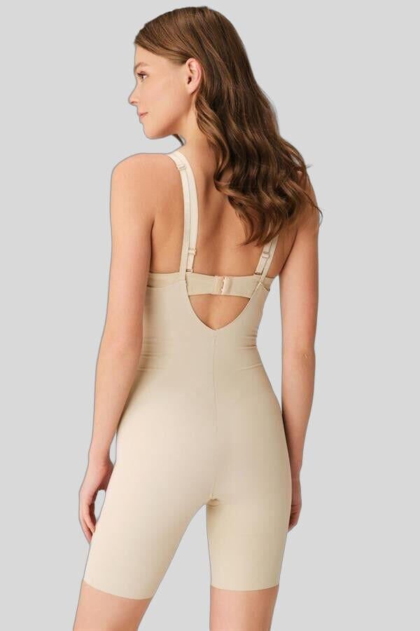 Kadın Mikro Kumaş Göğüs Altı Yapıştırma Paçaları Silikon Bantlı Altı Açık Paçalı Sıkı Badi Korse