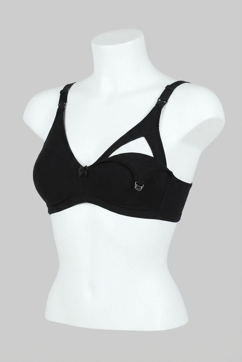 Siyah Dikişsiz Emzirme Sütyeni