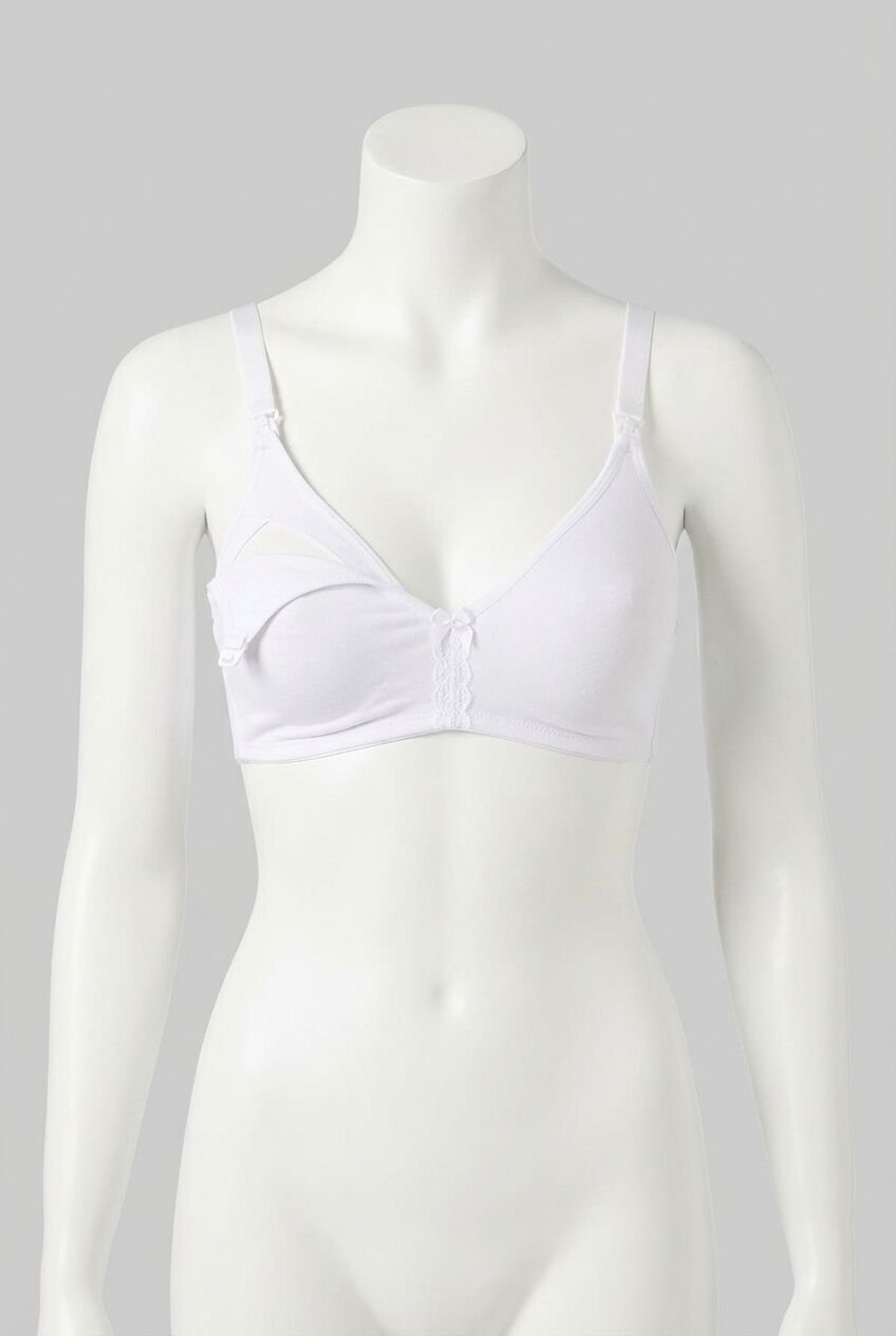 Beyaz Dikişsiz Emzirme Sütyeni