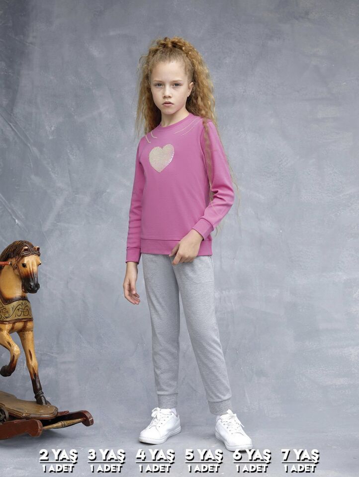 Elsima 3185 Kız Çocuk Uzun Kollu Pijama Takımı 6'lı (2-3-4-5-6-7 Yaş)