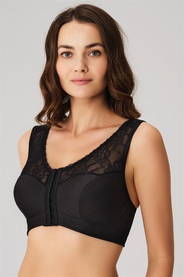Arias Closet Balensiz Desteksiz Dolgusuz Geniş Askılı Toparlayıcı Önden Açılan Sırt Destekli Küçültücü Sütyen Siyah