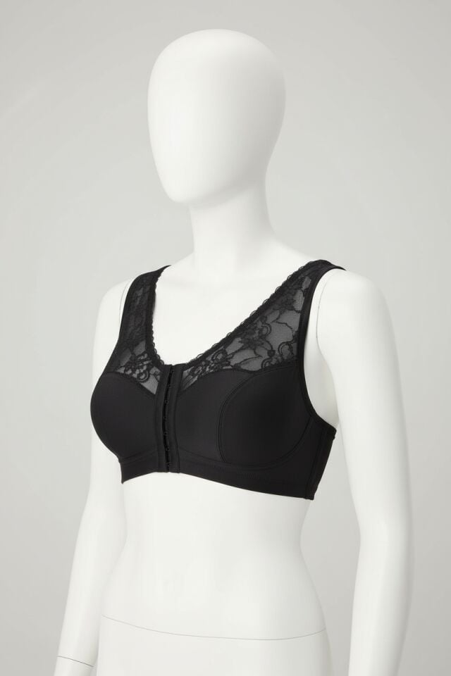 Arias Closet Balensiz Desteksiz Dolgusuz Geniş Askılı Toparlayıcı Önden Açılan Sırt Destekli Küçültücü Sütyen Siyah