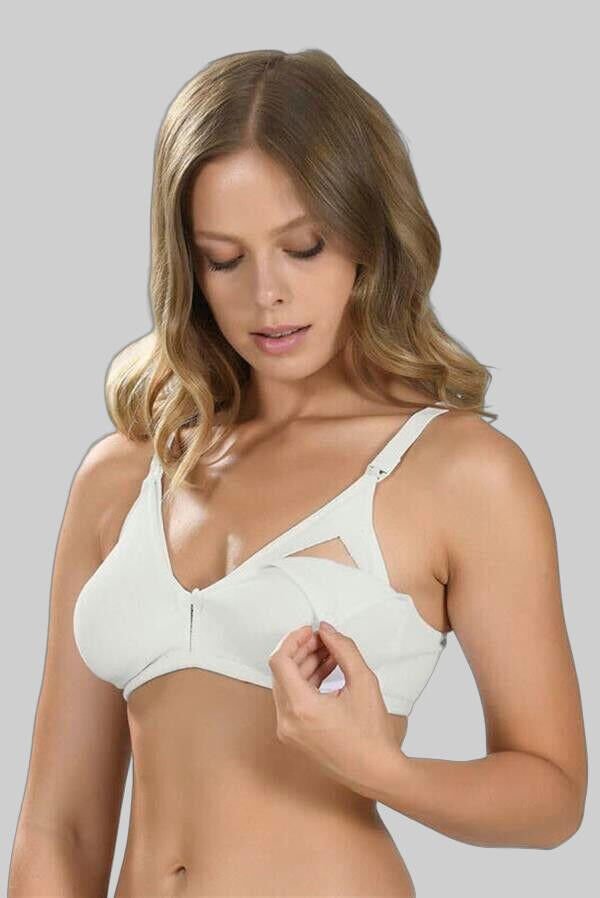 Ekru Dikişsiz Emzirme Sütyeni