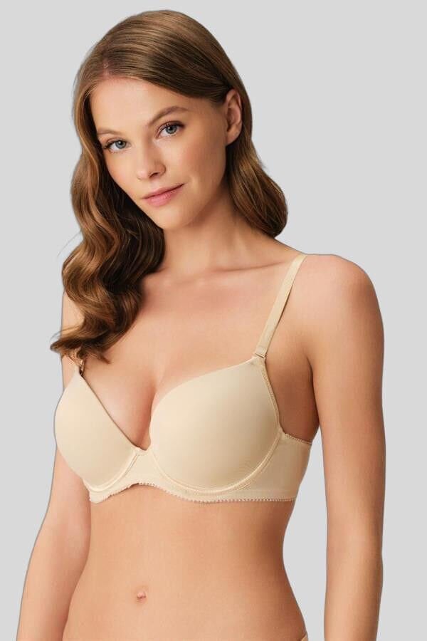 Kadın Balenli Extra Destekli Dolgulu Askıları Çıkabilen Günlük Klasik T-Shirt Sütyeni