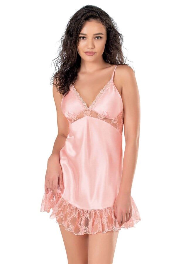 Arias Closet Somon Kısa Saten Gecelik