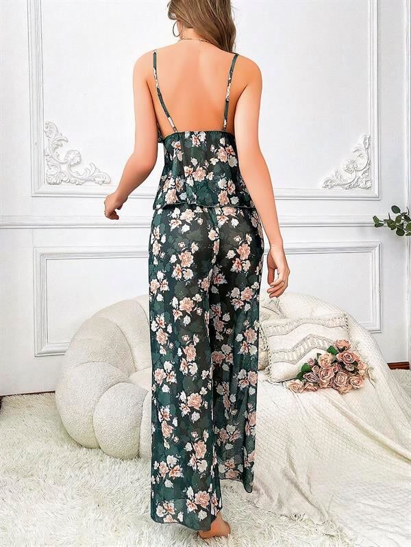 Arias Closet Özel Tasarım Çiçek Desenli Salaş Kesim 2'li Takım