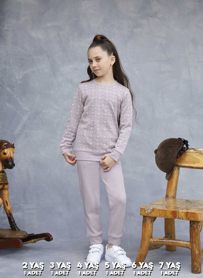 Elsima 3183 Kız Çocuk Uzun Kollu Pijama Takımı 6'lı (2-3-4-5-6-7 Yaş)