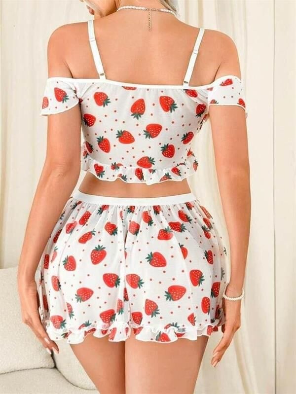 Arias Closet Çilek Desenli Fantezi Etekli Takım