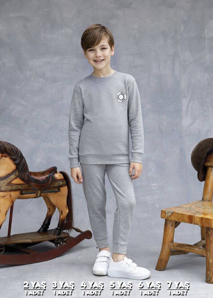 Elsima 3160 Erkek Çocuk Uzun Kollu Pijama Takımı 6'lı (2-3-4-5-6-7 Yaş)