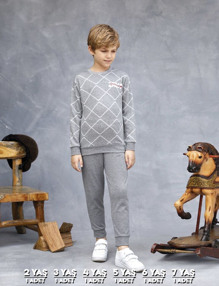 Elsima 3155 Erkek Çocuk Uzun Kollu Pijama Takımı 6'lı (2-3-4-5-6-7 Yaş)