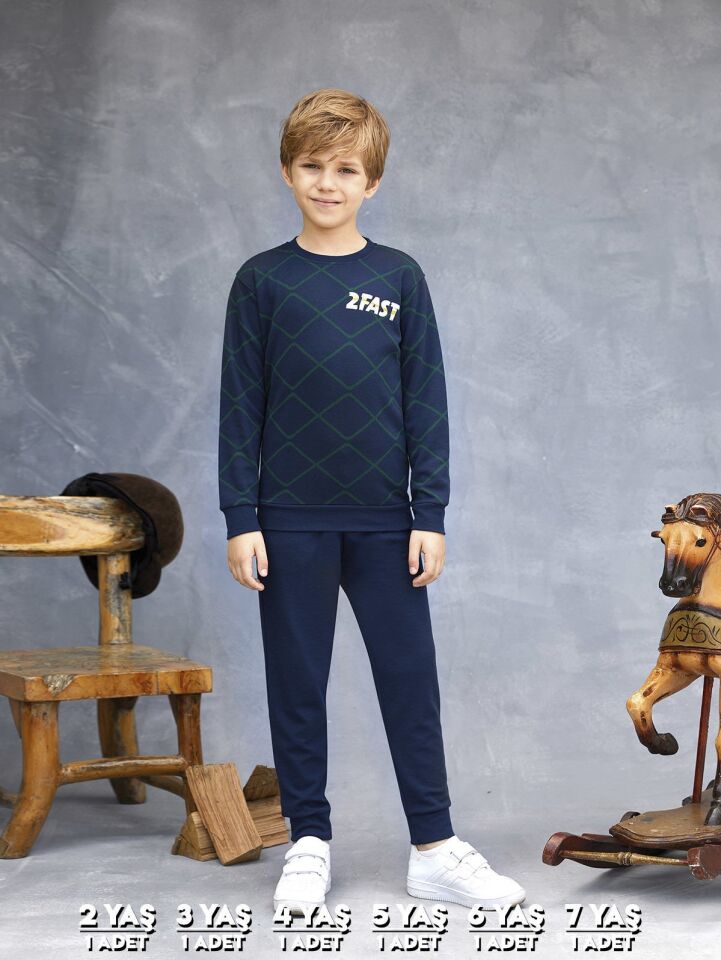 Elsima 3155 Erkek Çocuk Uzun Kollu Pijama Takımı 6'lı (2-3-4-5-6-7 Yaş)