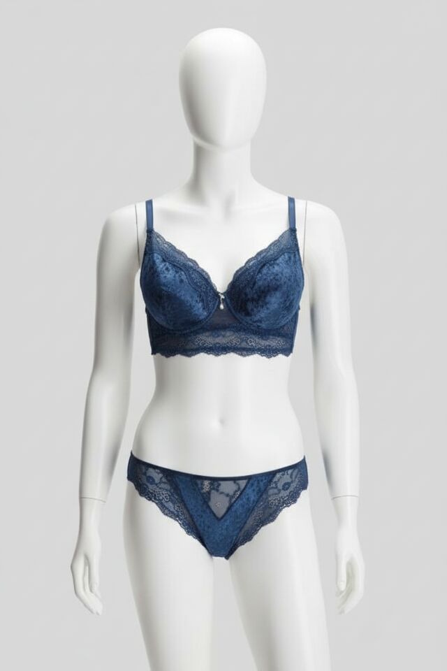 Arias Closet Kadife Balenli Destekli Dolgulu Dantelli Büstiyer Sütyen ve Slip Takım