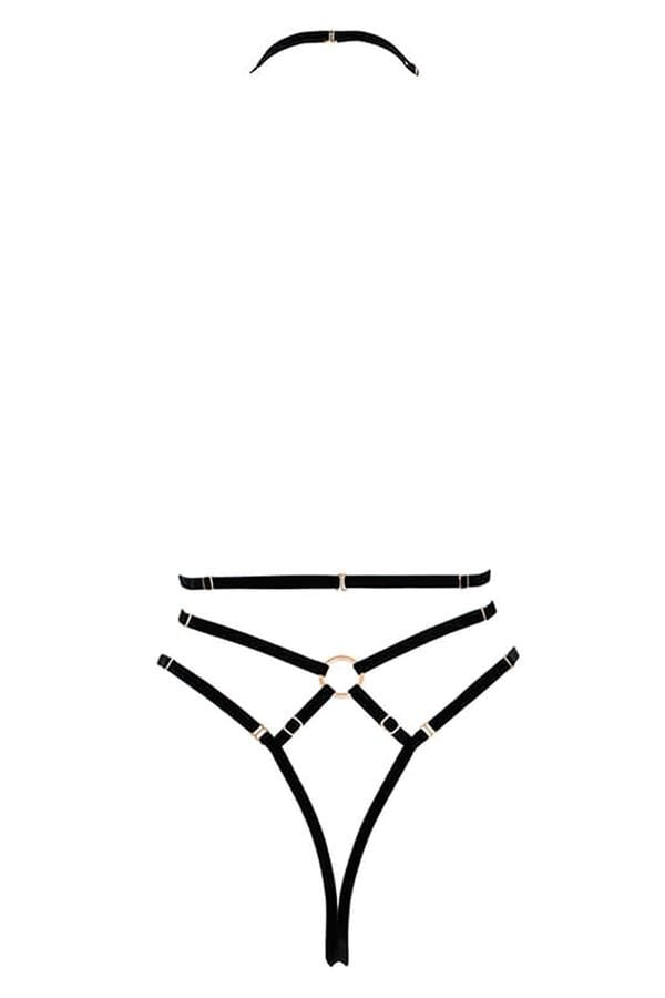 Arias Closet Göğüs Detaylı Fantezi Siyah Harness
