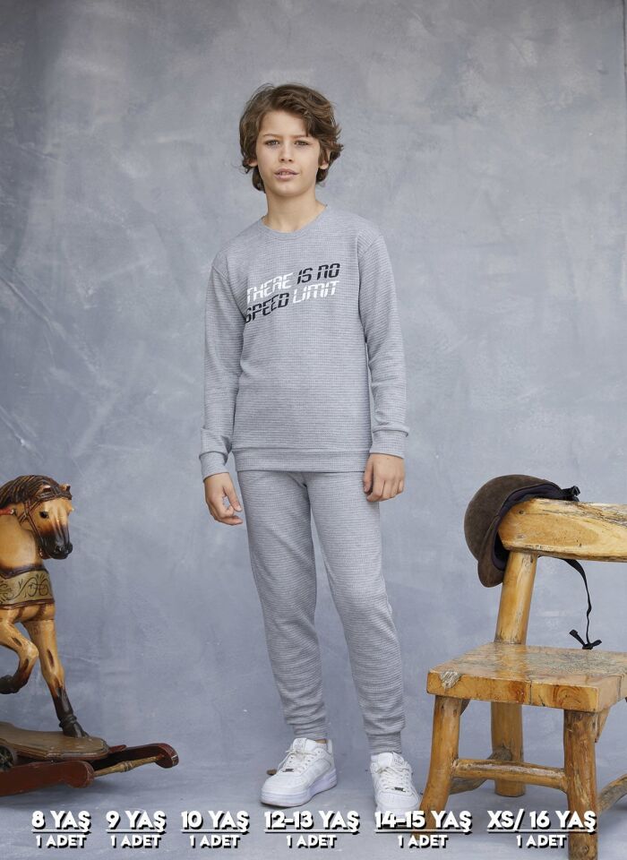 Elsima 3171 Erkek Çocuk Uzun Kollu Pijama Takımı 6'lı (8-16YAŞ)