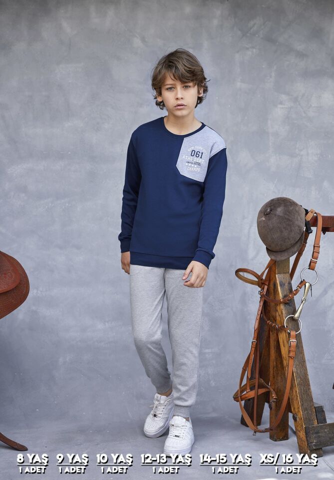 Elsima 3172 Erkek Çocuk Uzun Kollu Pijama Takımı 6'lı (8-16YAŞ)