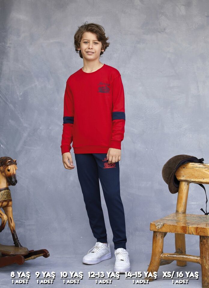 Elsima 3170 Erkek Çocuk Uzun Kollu Pijama Takımı 6'lı (8-16YAŞ)
