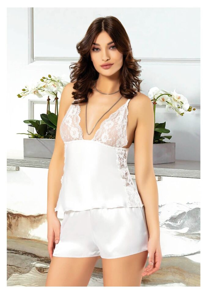 Miss Laris 3065 Bayan Saten Şortlu Takım
