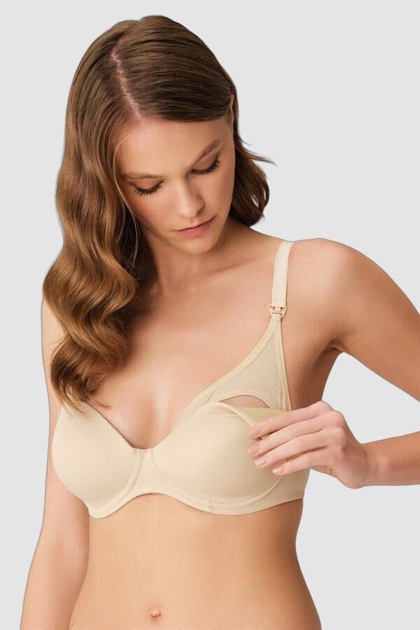 Balensiz Lohusa Önden Açılan Yumuşak Süngerli Ten Emzirme Sütyeni