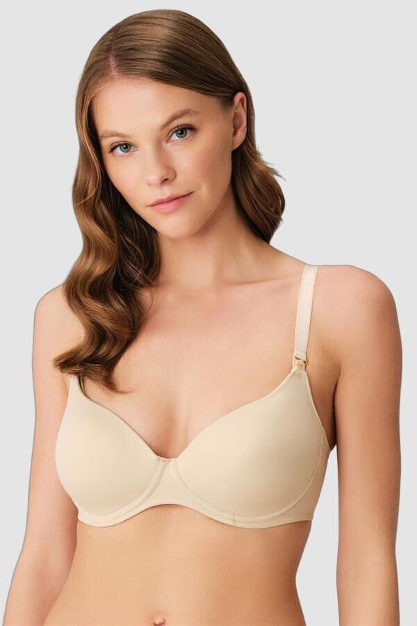 Balensiz Lohusa Önden Açılan Yumuşak Süngerli Ten Emzirme Sütyeni