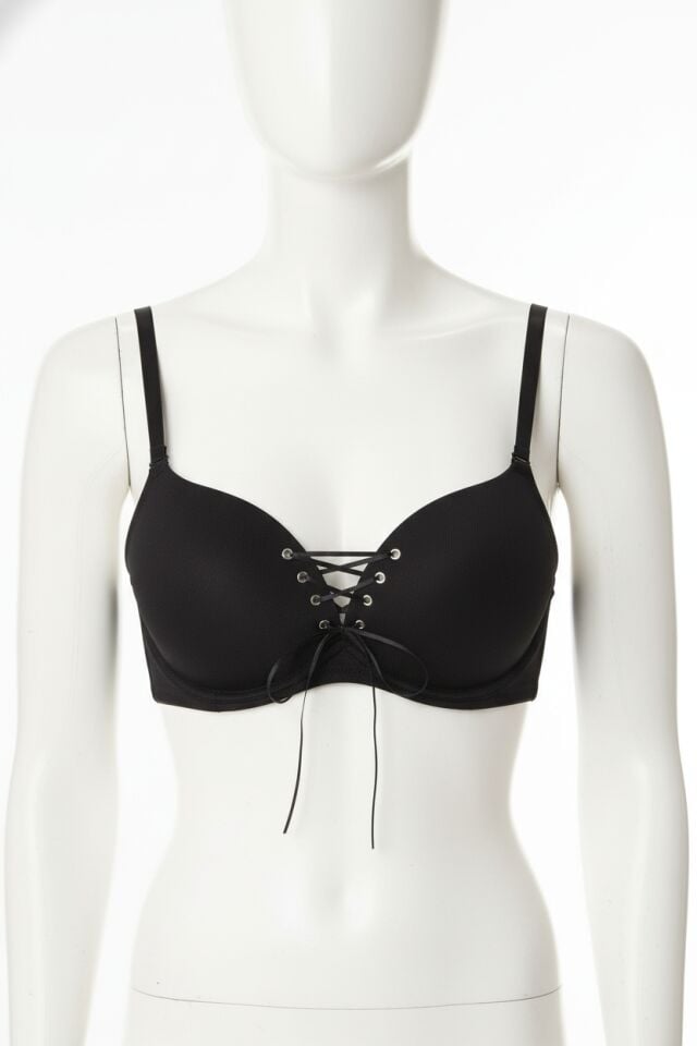 Balenli Destekli Dolgulu Askıları Çıkabilen Yaka Detaylı T-Shirt Sütyeni