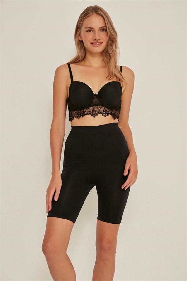 Arias Closet Siyah MI Emay 3005 Soft Uzun Paçalı Boxer Korse