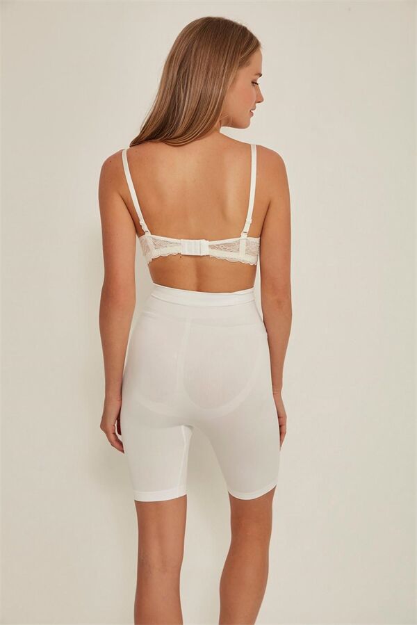 Arias Closet Beyaz MI Emay 3005 Soft Uzun Paçalı Boxer Korse