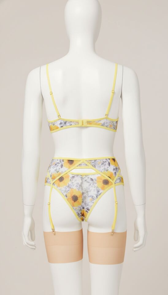 Arias Closet Sarı Çiçekli Jartiyer Takım