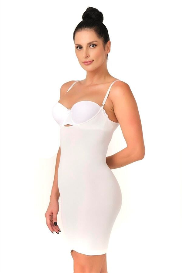 Arias Closet Beyaz MI Emay 5060 Göğsü Açık Elbise Korse