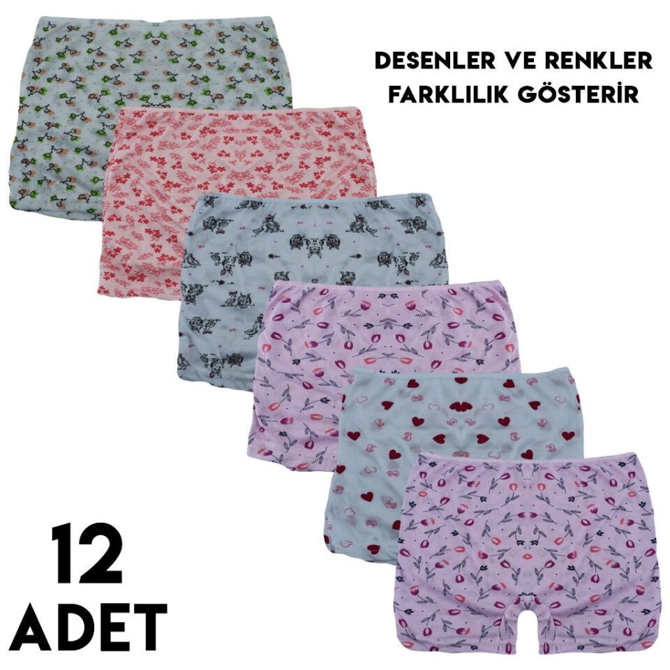 Menbox 4102 Desenli Kız Çocuk Boxer 12'li