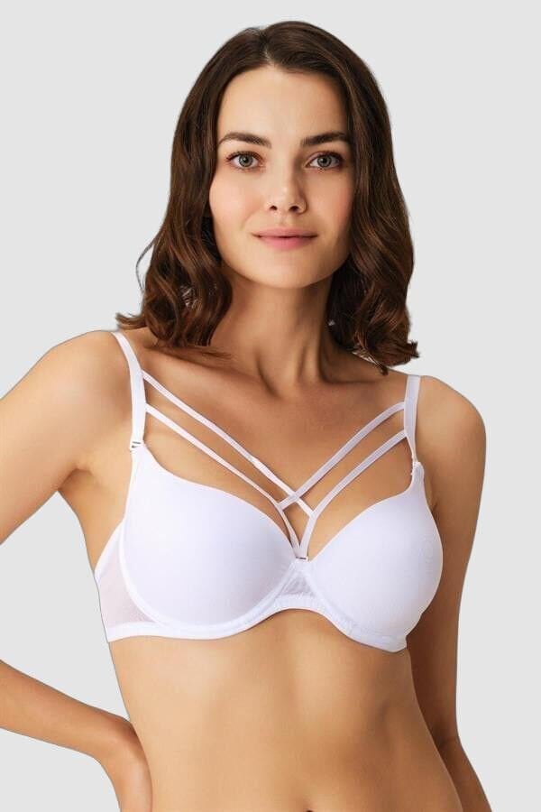 Arias Closet Balenli Desteksiz Dolgusuz Askıları Çıkabilen Yaka Detaylı T-Shirt Sütyeni