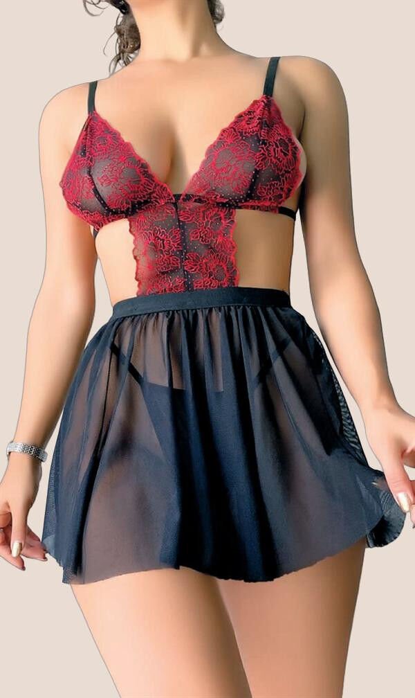 Arias Closet Tül Mini Fantezi Babydoll Takım